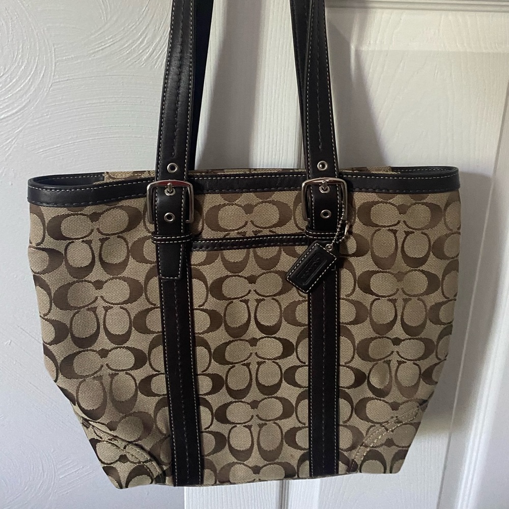 Coach Tote Canvas/Leather - Picture 9 of 10